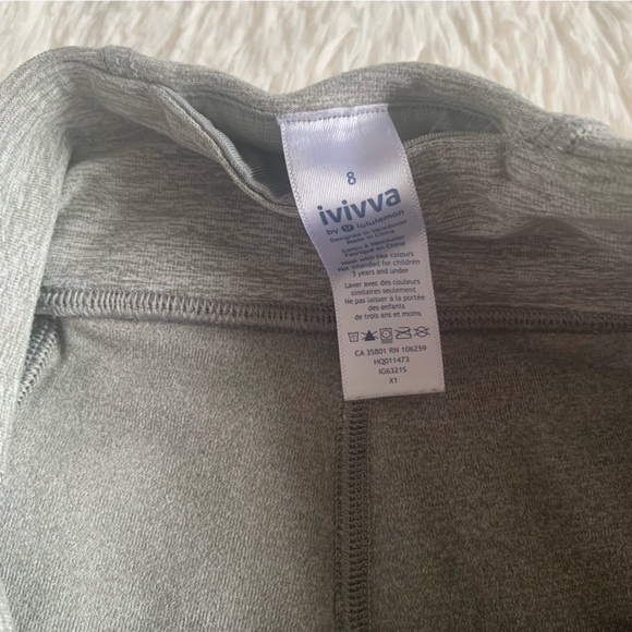 Ivivva Gray Fold On Tight Crop Leggings•Size 8 - Picture 5 of 5
